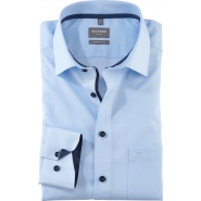 Olymp Mens Big Size Comfort Fit Egyptian Cotton Pattern Long Sleeve Formal Shirt With Breast Pocket