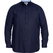D555 Mens Big Size Oxford Button Down Collar Cotton Long Sleeve Shirt With Breast Pocket