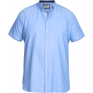 D555 Mens Big Size Oxford Button Down Collar Cotton Short Sleeve Shirt With Breast Pocket