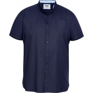 D555 Mens Big Size Oxford Button Down Collar Cotton Short Sleeve Shirt With Breast Pocket