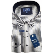 Douglas And Grahame Mens Big Size Cotton Bengal Stripe Button Down Collar Long Sleeve Casual Shirt