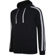 Ed Baxter Mens Big Size Zip Front Hoody With Side Stripes And Front Pockets
