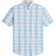 Ben Sherman Mens Big Size Irregular Check Button Down Collar Casual Short Sleeve Shirt