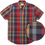Ben Sherman Mens Big Size Large Madras Check Button Down Collar Cotton Casual Short Sleeve Shirt