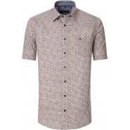 Casa Moda Mens Big Size Casual Mini Circle Pattern Short Sleeve Shirt