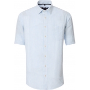 Casa Moda Mens Big Size Linen Mix Stripe Short Sleeve Shirt