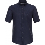 Casa Moda Mens Big Size Casual Fit Linen Edition Button Down Collar Short Sleeve Shirt With Breast Pocket