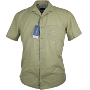 Dario Beltran Mens Big Size Textured Cotton Pyjama Collar Short Sleeve Shirt With Breast Pocket