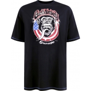 D555 Mens Big Size Gas Monkey Garage Print Crew Neck T Shirt