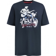 D555 Mens Big Size Guitarist Biker Print Crew Neck T Shirt