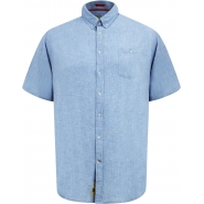 D555 Mens Big Size Linen Mix Short Sleeve Shirt