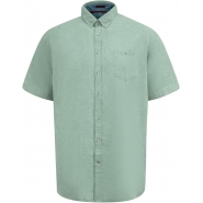 D555 Mens Big Size Linen Mix Short Sleeve Shirt