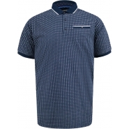 D555 Mens Big Size Contrast Collar Pattern Polo  