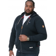 D555 Mens Big Size Full Zip Fashion Hoody With Chest Embroidery