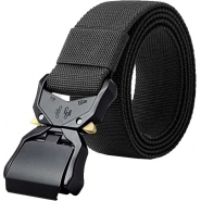 D555 Mens Big Size Stretch Tactical Webbing Belt With Heavy Duty Quick Release Buckle
