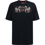 D555 Mens Big Size Tiger Eyes Print Crew Neck Cotton T Shirt