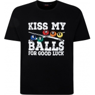 Espionage Mens Big Size Kiss My Balls Print Crew Neck T Shirt