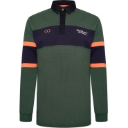 Greyhawk Mens Big Size Contrast Panel Cotton Long Sleeve Rugby Top