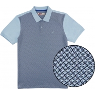Mish Mash Mens Big Size Smart Jersey Short Sleeve Geometric Print Front Panel Polo