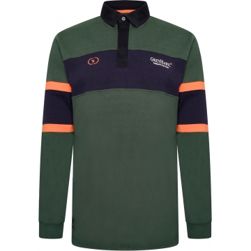 Greyhawk Mens Big Size Contrast Panel Cotton Long Sleeve Rugby Top